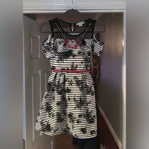 Stylish Black and White Striped Kids Dress